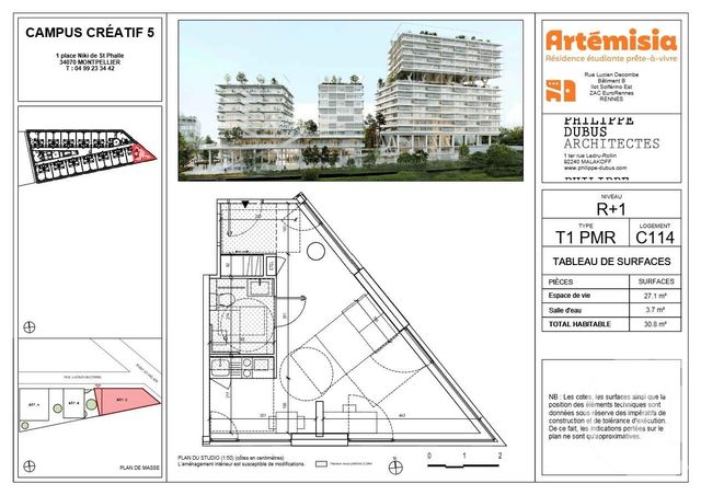 Appartement T1 &agrave; vendre - 1 pi&egrave;ce - 30,80 m2 - Rennes - 35 - BRETAGNE