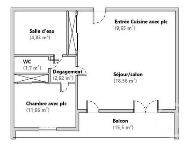 Appartement &agrave; vendre - 2 pi&egrave;ces - 49,72 m2 - La Baule - 44 - PAYS-DE-LOIRE